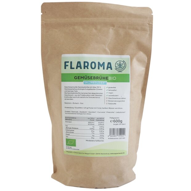 Gemüsebrühe BIO salzreduziert 600g / 30L - FLAROMA