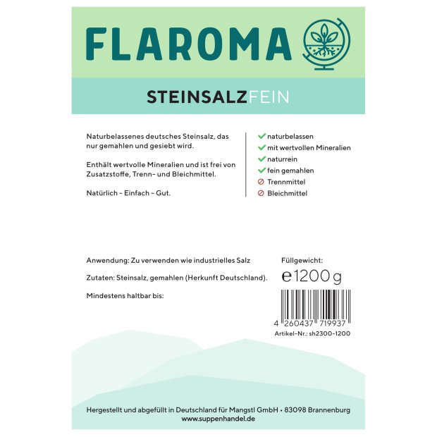 Deutsches Steinsalz fein 1200g - FLAROMA