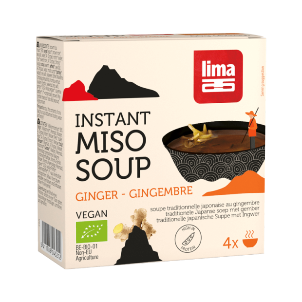 Instant Miso Suppe Ingwer 4x15g - Lima